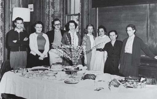Photo of Ruth Simon (in group), circa 1954