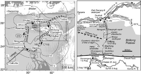 La Touche&rsquo;s epicentral route