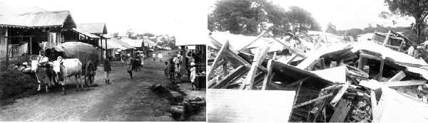 The Shillong bazaar before and after the earthquake