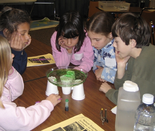 Heatherwood fifth-graders simulate convection with food coloring.