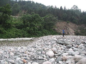 Northeast of point 271, on the northern fault strand