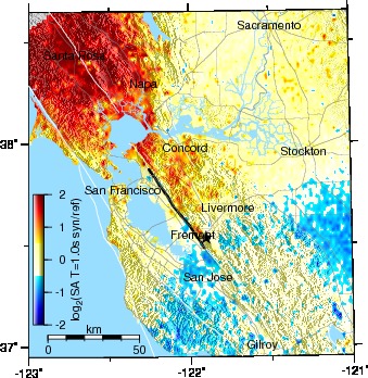 Graves/Campbell-Bozorgnia, Fremont epicenter, SA10 difference