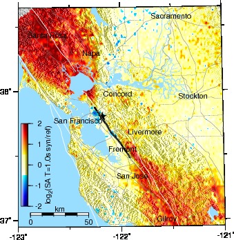 Graves/Campbell-Bozorgnia, Oakland epicenter, SA10 difference