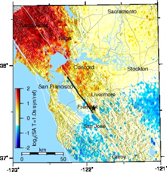 Graves/Campbell-Bozorgnia, Fremont epicenter, SA10 difference
