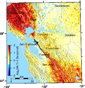 Graves/Campbell-Bozorgnia, Oakland epicenter, SA10 difference