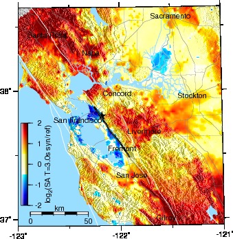 Graves/Campbell-Bozorgnia, Oakland epicenter, SA30 difference