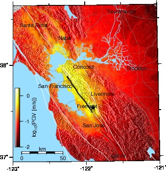 Graves, Fremont epicenter, PGV
