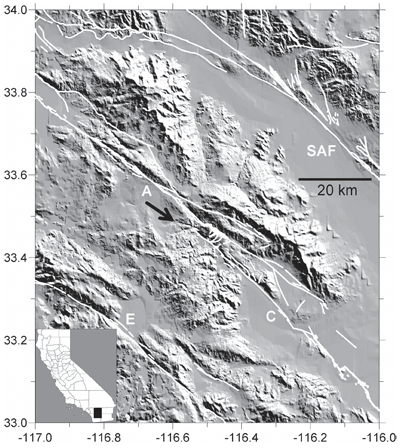 Shaded relief map