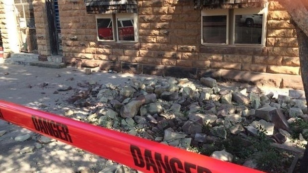 crumbled wall in Pawnee, OK; Credit: Maureen Wurtz/ KTUL