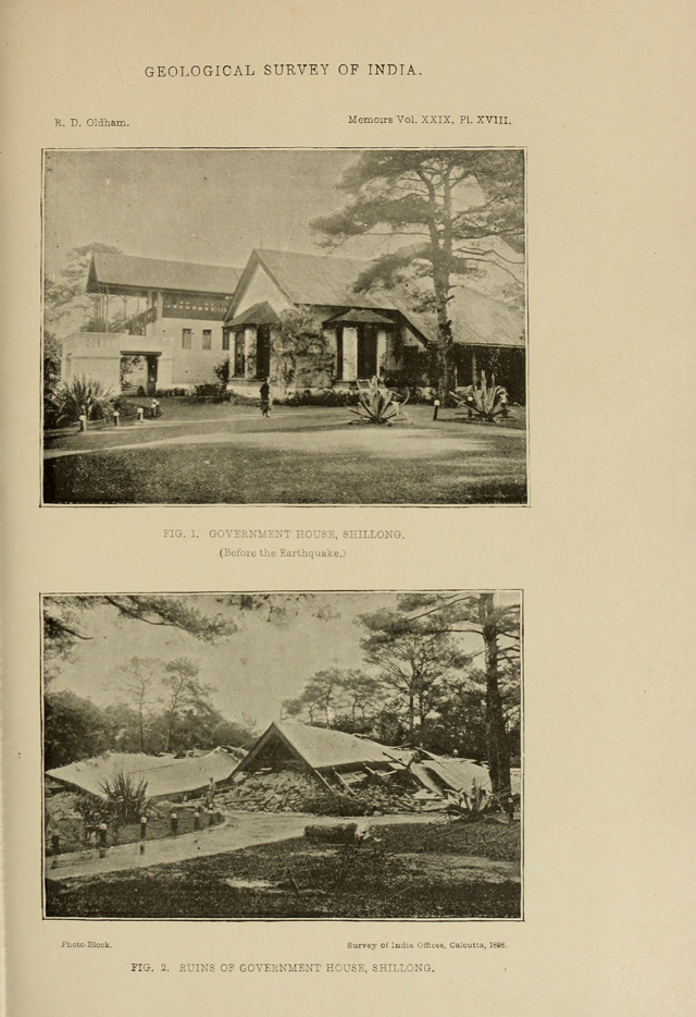 Government House collapse in 1897 Shillong earthquake