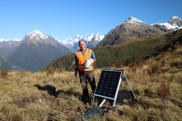 John Townend with seismometer