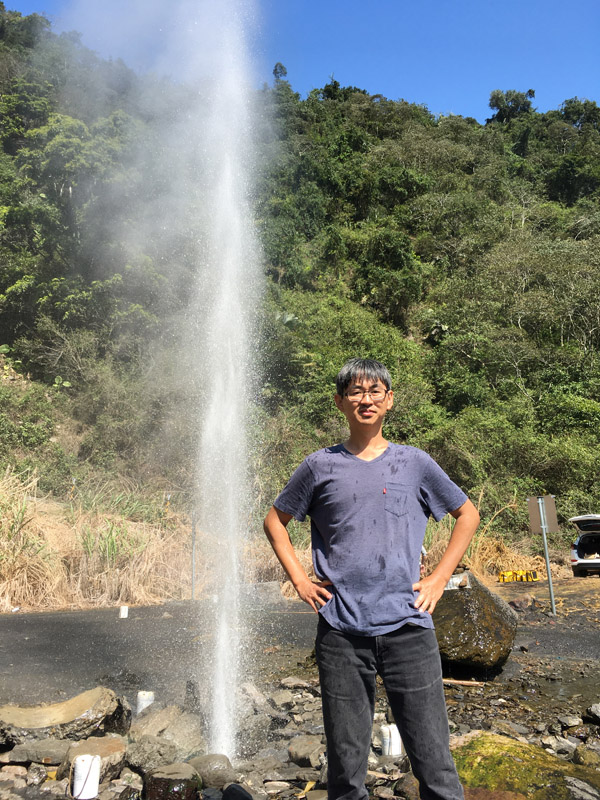 Fan-Chi Lin at geothermal spray