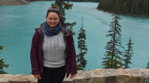 Rebecca Salvage at Moraine Lake in Canada