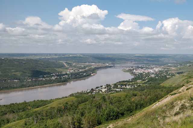view of Peace River in Alberta Canada