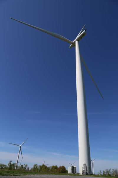 Wind turbine on Wolfe Island, Ontario