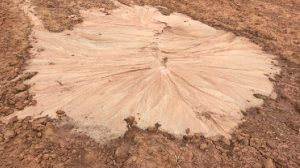 photo of soil liquefaction after 2016 Pawnee earthquake