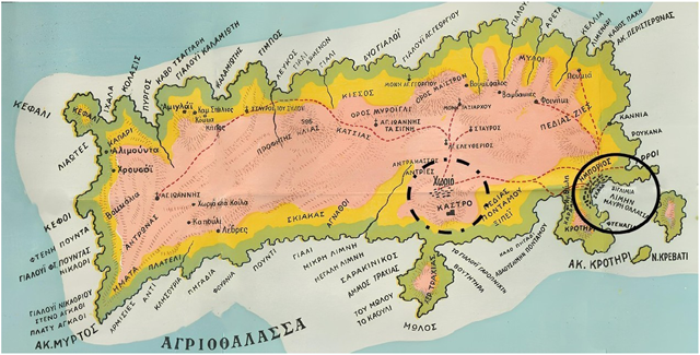 1950 map of Chalke island