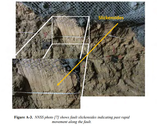 photo of slickensides in PULSE site