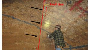 photo of fault displacement in PULSE site