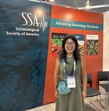 Xiaowei Chen at SSA booth at AOGS 2026